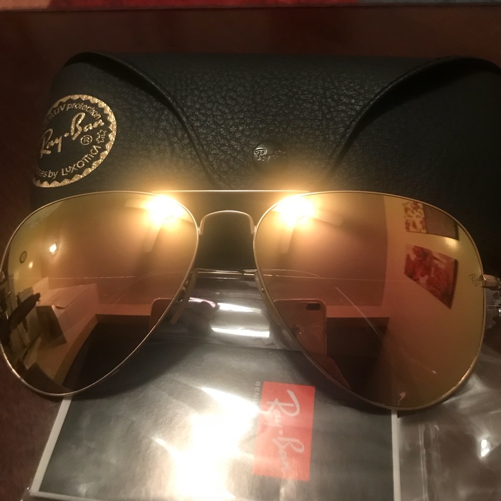 Original Ray-bans Rose Gold Sunglasses
